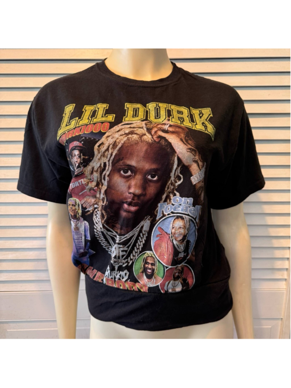 Women's M&O Gold Lil Durk Graphic T-shirt Size M Black
